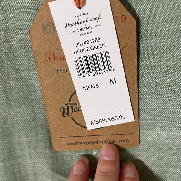 Weatherproof Country Twill Green Short Sleeve Button Down Shirt M Medium New - Picture 10 of 11